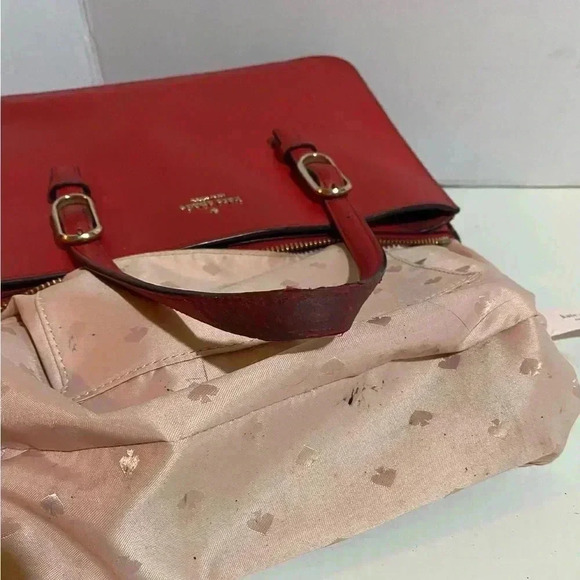 Kate spade red saffiano leather satchel handbag - Picture 7 of 15